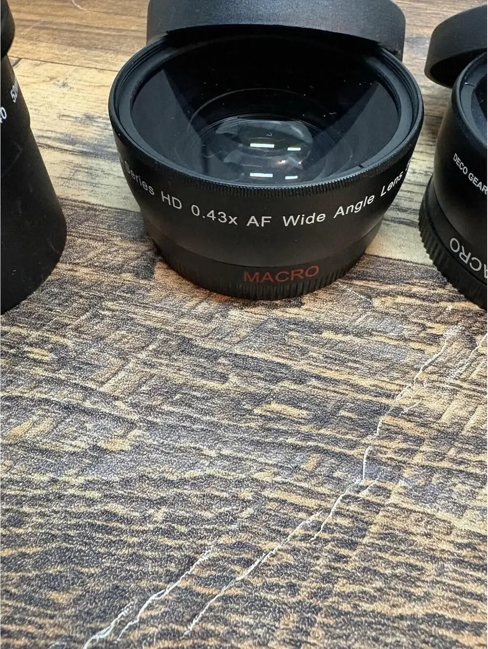 Lot 3 Japanese Lens Conversions: .43 Wide Angle 55mm & 58mm, 2.2x Telephoto 52mm